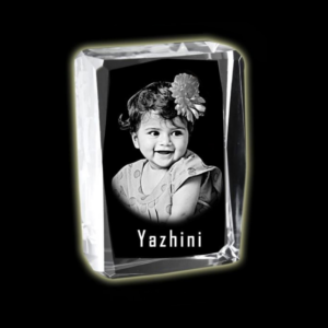 side cut 3D crystal cube personalized photo gift