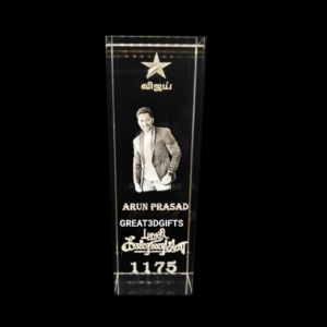 20x6x6 cm 3D crystal cube extra long personalized gift