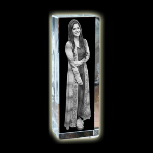 15x5x5 cm 3D crystal cube slim vertical personalized gift
