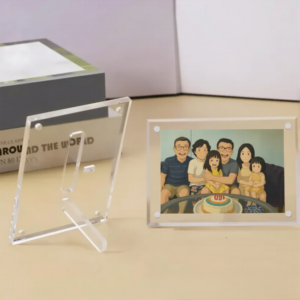 3x4 Inch Clear Acrylic Fridge Magnet with Stand