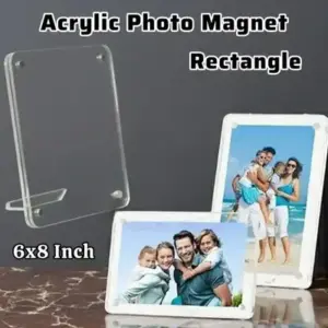 6x8 Inch Clear Acrylic Fridge Magnet with Stand