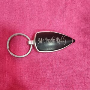 LED Polymer Keychain with Name Engraving glowing