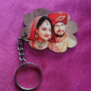 Personalized MDF Wood Print Keychain Cloud Shape Photo