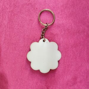 Personalized MDF Wood Print Keychain Flower Shape