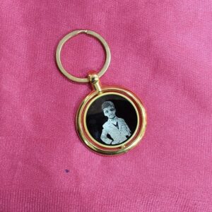 Personalized Gold Plated Round Rotating Keychain with Custom Photo Engraved
