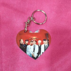Personalized Full Metal Heart Shape Keychain with Custom Photo Printing