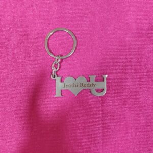 Full metal I Love You shape keychain for couples gift