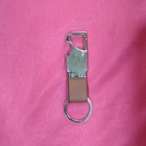 Personalized Metal Hook Brown Colour Keychain