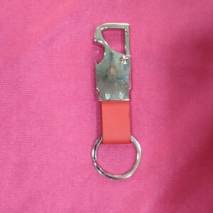 Personalized Metal Hook Red Colour Keychain with Custom