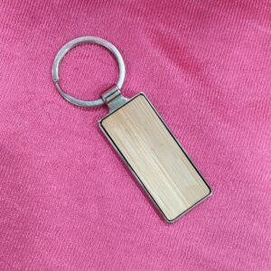 Personalized Engraved Wooden Keychain Slim Rectangle Shape
