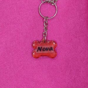 Personalized resin bone shape keychain with custom photo print