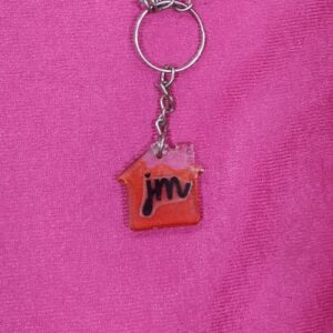 Personalized resin home shape keychain with custom photo print