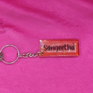 Personalized resin rectangle shape keychain with custom photo print