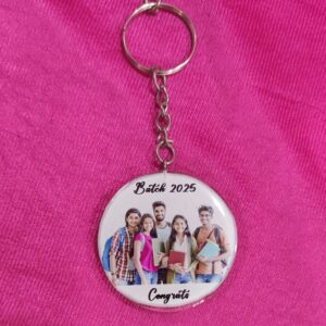 Personalized resin round shape photo keychain with custom print