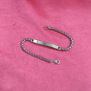 ID Wrist Band Silver Color Fashion Accessory
