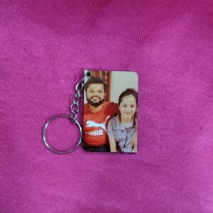 Personalized MDF Wood Print Keychain Rectangle Shape