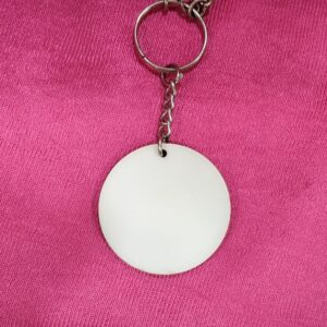 Personalized MDF Wood Print Keychain Round Shape
