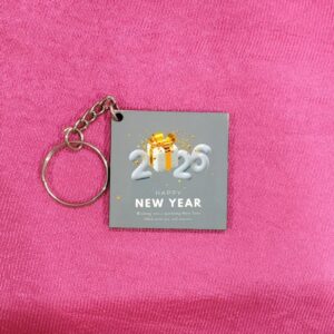 Personalized MDF Wood Print Keychain Square Shape