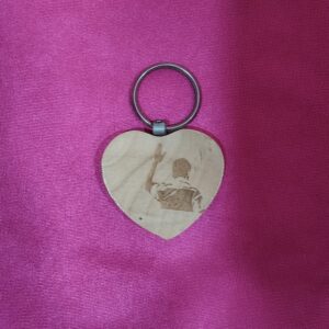 Personalized Engraved Wooden Keychain Heart Shape