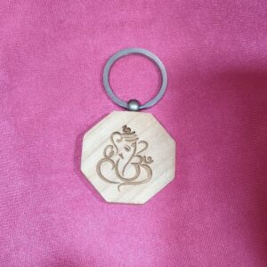 Personalized Engraved Wooden Keychain Hexagon Shape