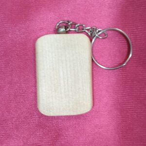 Personalized Engraved Wooden Keychain Curved Rectangle Shape