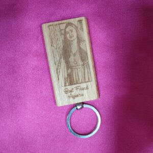 Personalized Engraved Wooden Keychain Rectangle Shape
