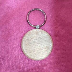 Personalized Engraved Wooden Keychain Round Shape