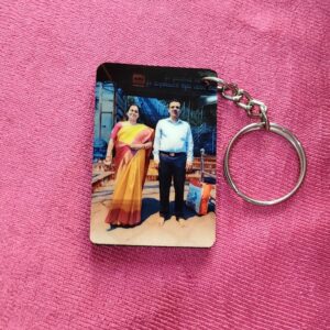 Personalized MDF Wood Print Keychain Rectangle Shape
