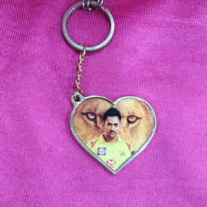 Personalized Metal Glitter Keychain Gold Colour Heart Shape