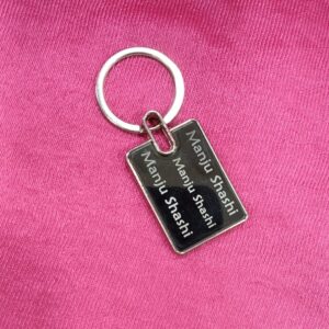 Personalized Metal Engraved Keychain Rectangle Shape