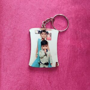Personalized MDF Wood Print Keychain Rectangle Shape