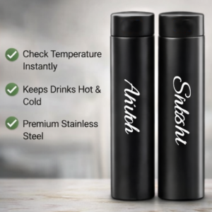 Personalized Bottle with Name Engraving and Temperature Display Cap