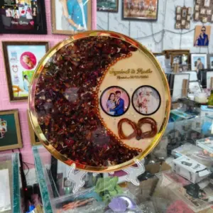 12 Inch Wood Base Acrylic Border Resin Art Frame Decorative Décor