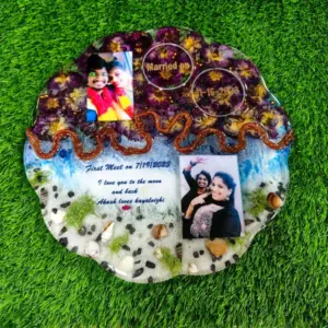 12x12 Inch Floral Shape Double Theme Resin Art Frame