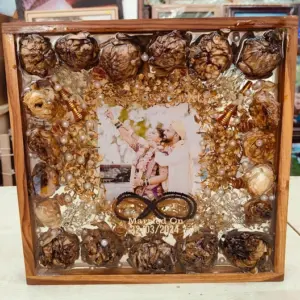 12x12 Inch Wood Box Resin Art Frame Decorative Wall Décor