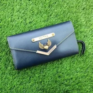Elegant ladies clutch in blue colour for party and events
