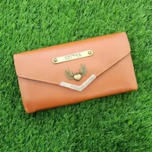 Elegant ladies clutch in tan brown colour for party and events