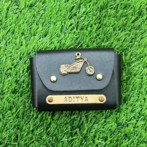 Stylish black card holder with slim design for daily use and easy card storage