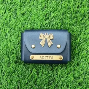 Stylish blue card holder with slim design for daily use and easy card storage