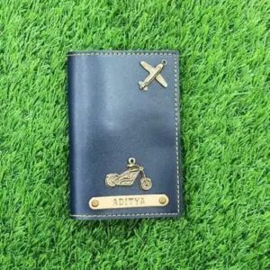 Blue passport cover used to protect passport and travel documents during travel