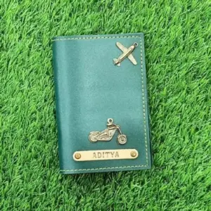 Green passport cover used to protect passport and travel documents during travel