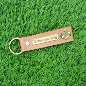 Tan brown key chain for holding house keys, car keys, and office keys