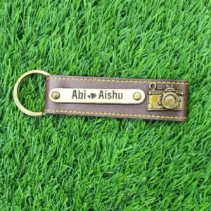 Dark brown key chain for holding house keys, car keys, and office keys