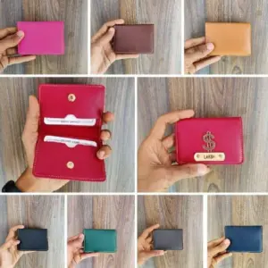 Dark Brown Card Holder with 4 Pockets for Credit Cards and ID Cards