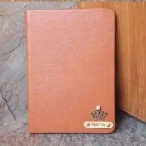 Tan brown faux leather diary with premium cover for writing notes and journaling