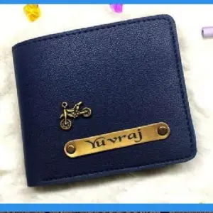 Premium imported leather coin pouch wallet in blue colour