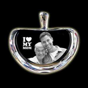 Personalized Small Apple Shape 3D Crystal Cube