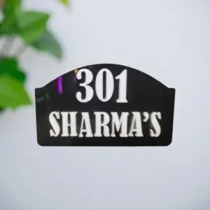 Black and White Acrylic Minimal House Name Board