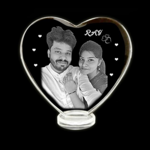 Personalized Heart 2D Crystal Cube