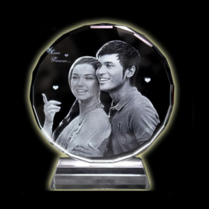 Round Crystal Cube with Photo